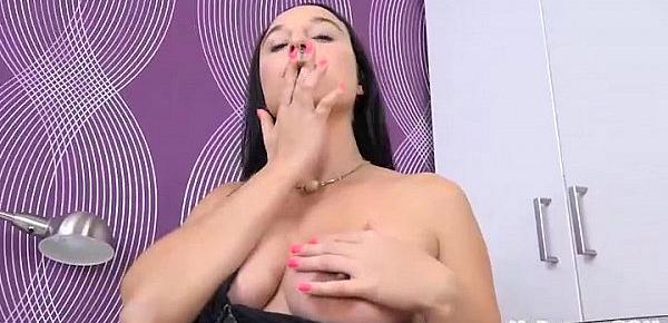  Smoking a Cigarette and Fucking Herself with a Vibrator!